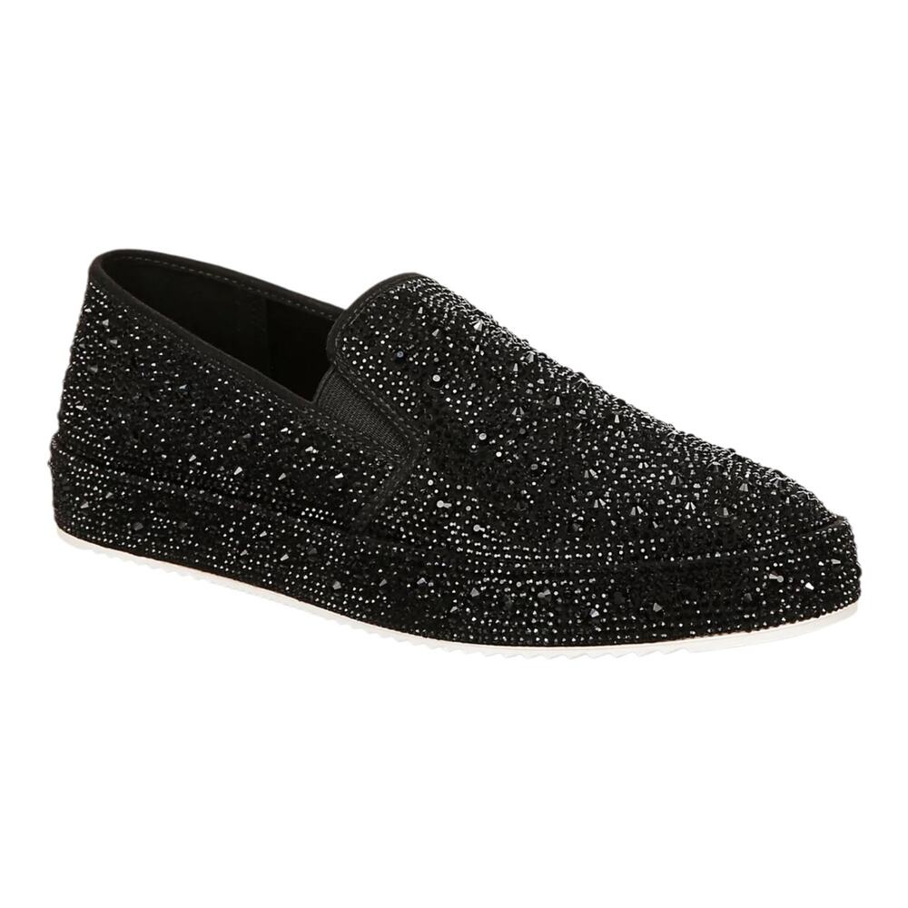INC Women's Lenna Slip On Embellished Sneakers Black Bling Size 9 1/2